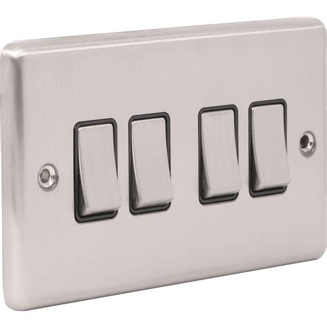 brushed steel light switch box|stainless steel toggle light switch.